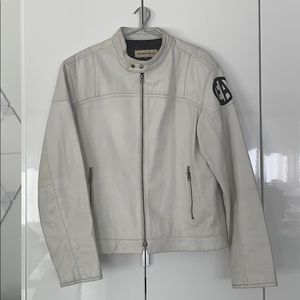 Emporio Armani White Leather Jacket
